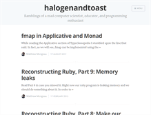 Tablet Screenshot of halogenandtoast.com